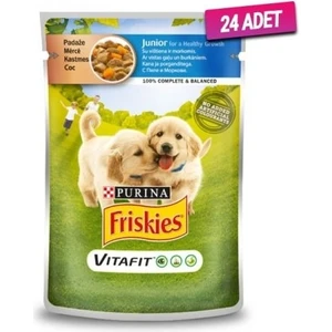friskies 24 Adet -  Junior Tavuklu Pouch Yavru Köpek Konservesi 100 gr