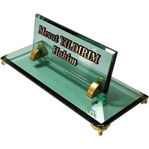 Mert Reklam Masalık Buro Ofıs Makam Hediyesi Isimlik M533 Yesil Altın