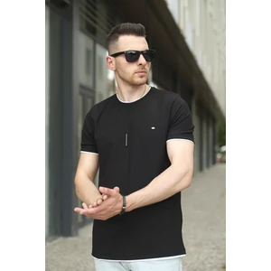 Koben Parça Kumaş Detaylı Erkek Slim Fit Tshirt