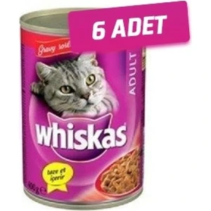 6 Adet - Whiskas Biftekli Yetişkin Kedi Konservesi 400 gr