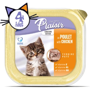 Pate Tavuk Etli&sütlü Kitten 100GR Plaisir Yavru Kedi Maması 4 Adet