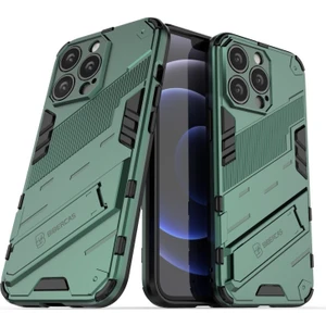 Apple iPhone 13 Pro Max Için Standlı Sert Pc + Yumuşak Tpu Çift Katmanlı Telefon Kılıfı - Yeşil (Yurt Dışından)