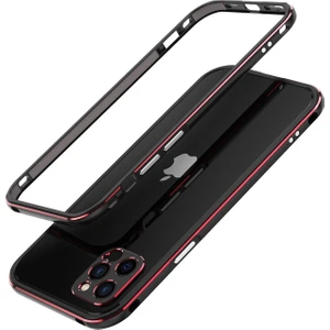 Apple iPhone 12 Pro Max Için Kamera Korumalı Metal Telefon Kılıfı - Siyah/kırmızı (Yurt Dışından)