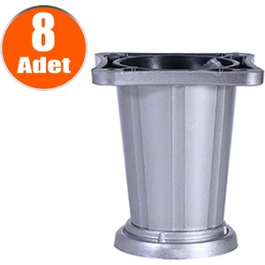 Yıldız Ayarlanabilir Dolap Mobilya Tezgah Koltuk Kanepe Puf Tezgah Ayağı Ayakları Krom 10 cm (8 Adet)