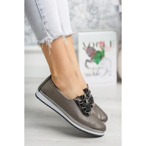 Ortopedik Pedli Lazerli Platin Ayakkabı