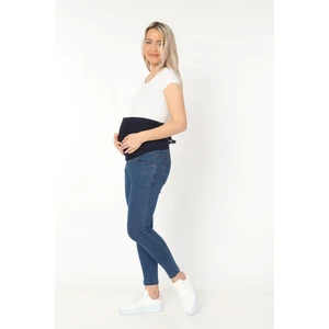 Bilekte Dar Paça Hamile Kot Pantolon