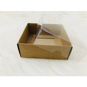 Kraft Asetat Kapaklı Kutu 9X9X3 cm 25 Adet