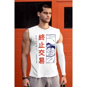 Tek Göz Beyaz Kesik Kol|kolsuz Atlet Erkek T-Shirt