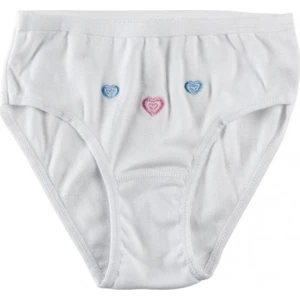 %100 Pamuk Kız Çocuk Nakışlı İşlemeli Beyaz İnce Bel Bato Külot 6'lı