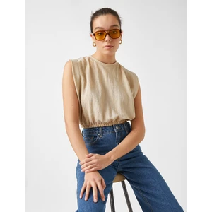 Beli Lastikli Crop Tişört