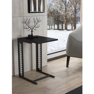 Wood'n Love Rose Premium Altıgen Desen Metal Zigon Sehpa - Siyah / Siyah