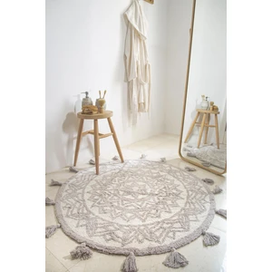 Pina Yuvarlak Banyo Paspası %100 Pamuk 100x100 Gri