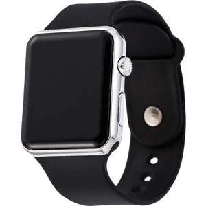 Akıllı Izle Spor Rahat Bilezik Bileklik Silikon Bilek Dijital Gümüş + Siyah ile