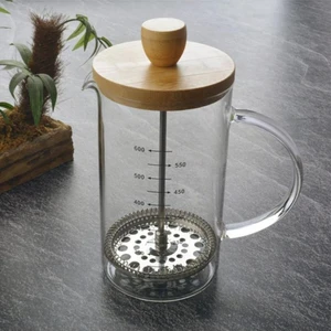 Bambu Kapaklı 600 ml Ölçekli French Press - THN68110