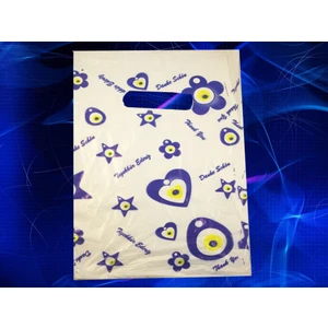 Nazar Boncuk Baskılı El Geçme Poşet 20 x 30 cm 100 Adet