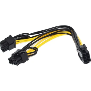 Zauss 20CM 6 Pın Dişi - 2 Adet Pcı-E (6+2) 8 Pın Erkek Power Kablo Çoklayıcı Psu Splitter