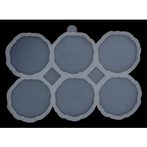 Aj Resincraft Epoksi Silikon Kalıp / 6'lı Magnet Kalıbı / 6'lı Geode Magnet Kalıbı / Stil 1