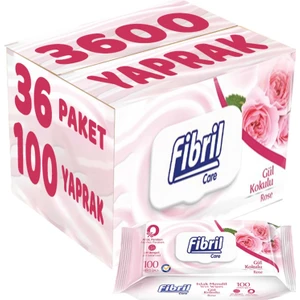 Islak Havlu Mendil 100 Yaprak Gül Plastik Kapaklı (36 Lı Set) 3600 Yaprak