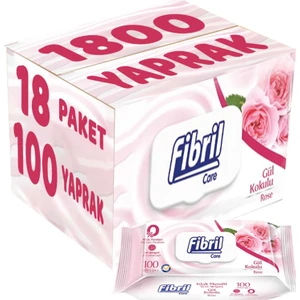 Islak Havlu Mendil 100 Yaprak Gül Plastik Kapaklı (18 Li Set) 1800 Yaprak
