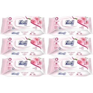Islak Havlu Mendil 100 Yaprak Gül Plastik Kapaklı (6 Lı Set) 600 Yaprak