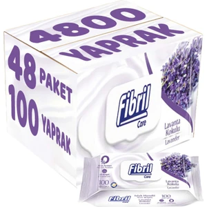 Islak Havlu Mendil 100 Yaprak Lavanta Plastik Kapaklı (48 Li Set) 4800 Yaprak