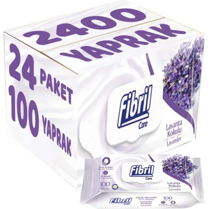 Islak Havlu Mendil 100 Yaprak Lavanta Plastik Kapaklı (24 Lü Set) 2400 Yaprak