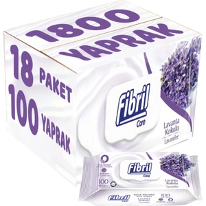 Islak Havlu Mendil 100 Yaprak Lavanta Plastik Kapaklı (18 Li Set) 1800 Yaprak
