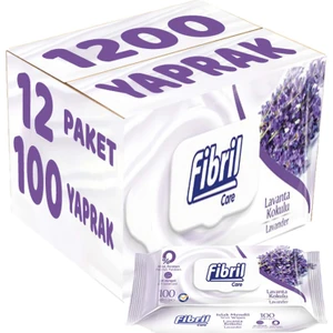 Islak Havlu Mendil 100 Yaprak Lavanta Plastik Kapaklı (12 Li Set) 1200 Yaprak
