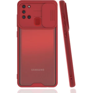 Samsung Galaxy A21S Kılıf Platin Kamera Koruma Silikon - Kırmızı