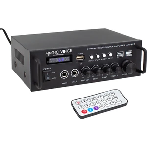 Magıcvoıce MV-520 30W Usb/sd/uk Bluetooth Eko-2 Mik. Giriş 220/12V Trafosuz Anfi