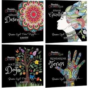 Karatay Yayınları Karatay Görkemli Desenler- Efsane Güzellikler- Natürel Doğa- Rengarenk Terapi Mandala 4 Lü Set