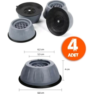 Tutal Home Titreşim Önleyici Kauçuk Ayak Pedleri Çamaşır Makinesi Ayagı Stoper 4'lü Set