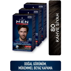 Men Perfect Saç Boyası 80 - Kave Siyah X 3 Adet