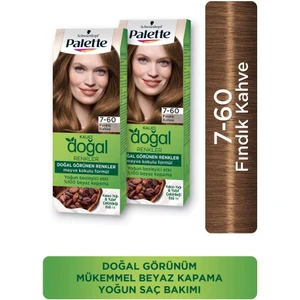 Kalıcı Doğal Renkler Saç Boyası 7-60 Fındık Kahve X 2 Adet