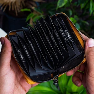 Clovis Hakiki Deri Fermuar Kilitli Akordiyon Kartlık