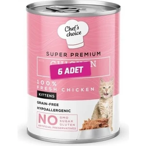 Chefs Choice 6 Adet - Chefs Chıoice Kitten Tavuklu Ezme Yavru Kedi Konservesi 400 gr