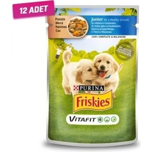 friskies 12 Adet -  Junior Tavuklu Pouch Yavru Köpek Konservesi 100 gr