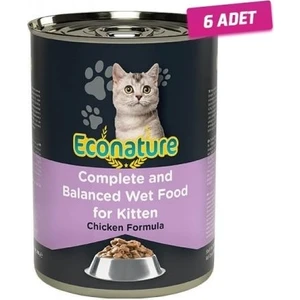 6 Adet - Econature Kitten Tavuklu Yavru Kedi Konservesi 400 gr