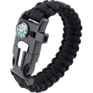 9595 Pusulalı & Magnezyum Çubuklu Paracord Bileklik Siyah