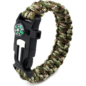 9595 Pusulalı & Magnezyum Çubuklu Paracord Bileklik Kamuflaj