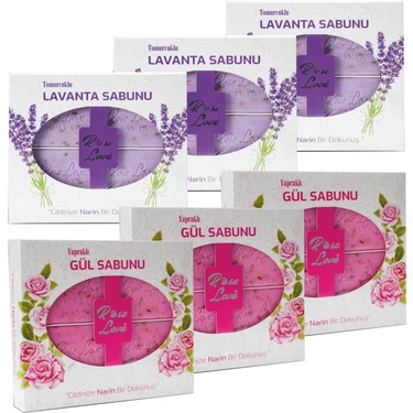 RoseLove Rose Love Gül Yapraklı & Lavanta Çiçekli Güzellik & Cilt Bakım Sabunu. 4*80gr /320grl ık