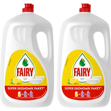 Fairy 2600 ml Sıvı Bulaşık Deterjanı Süper Ekonomik Paket Limon Kokulu 2'li