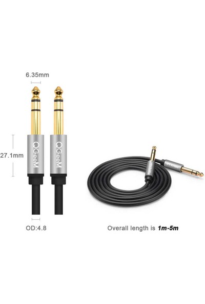 Qgeem QG-AU03 6.35MM Aux Audio Kablo 2m