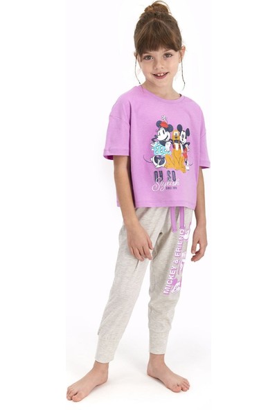 Mickey Kız Çocuk Kısa Kollu Pijama Takımı