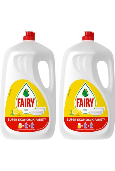 Fairy 2600 ml Sıvı Bulaşık Deterjanı Süper Ekonomik Paket Limon Kokulu 2'li Paket