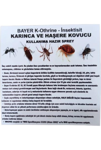Armenbotanik Bayer Karınca ve Haşere Kovucu Kullanıma Hazır Sprey 1000 ml