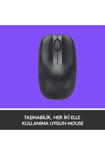 Logitech MK220 Kablosuz Türkçe Klavye Mouse Seti - Siyah