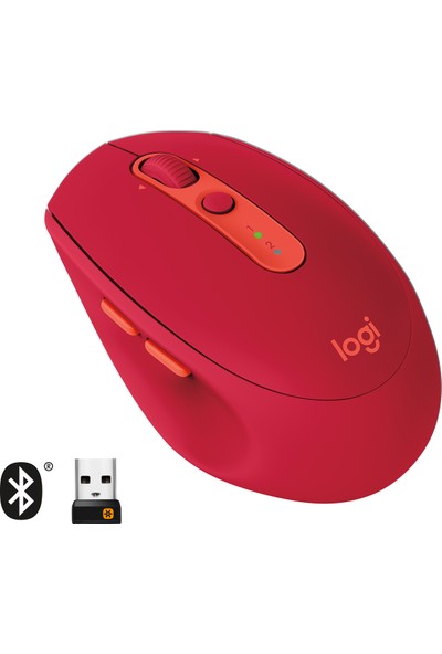 Logitech M590 Çok-Aygıtlı Sessiz Bluetooth Mouse - Kırmızı