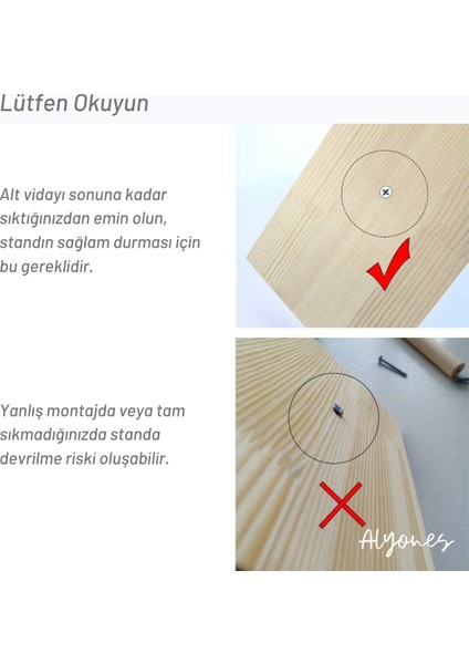 Ahşap Kuş Eğitim Standı, Portatif T Tünek 15 cm