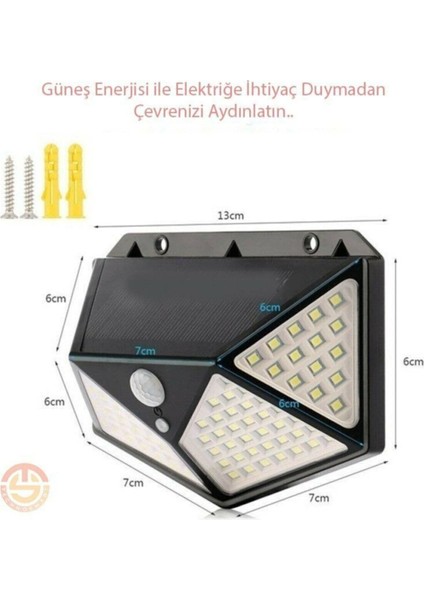 Solar Bahçe Aydınlatma Lambası 100 LED